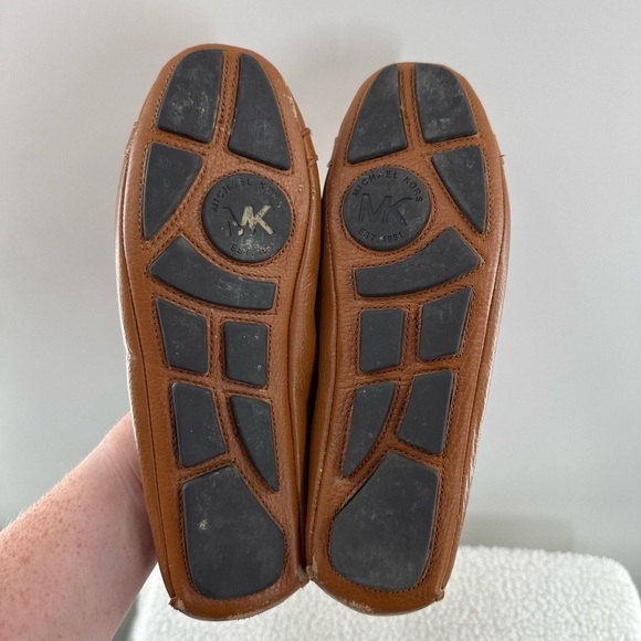 Michael Kors Brown Leather Ballet Flats with Gold Emblem - Picture 7 of 7